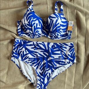 Blue and White Patterned Bikini Set Kona Sol